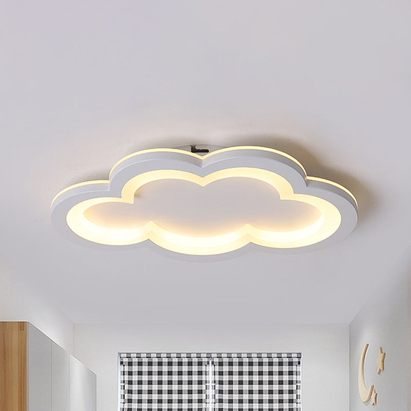 Lovely Cloud Ceiling Flush Light Modern Acrylic LED Flush Mount Light for Play Room White 21.5" Warm Clearhalo 'Ceiling Lights' 'Close To Ceiling Lights' 'Close to ceiling' 'Semi-flushmount' Lighting' 238277