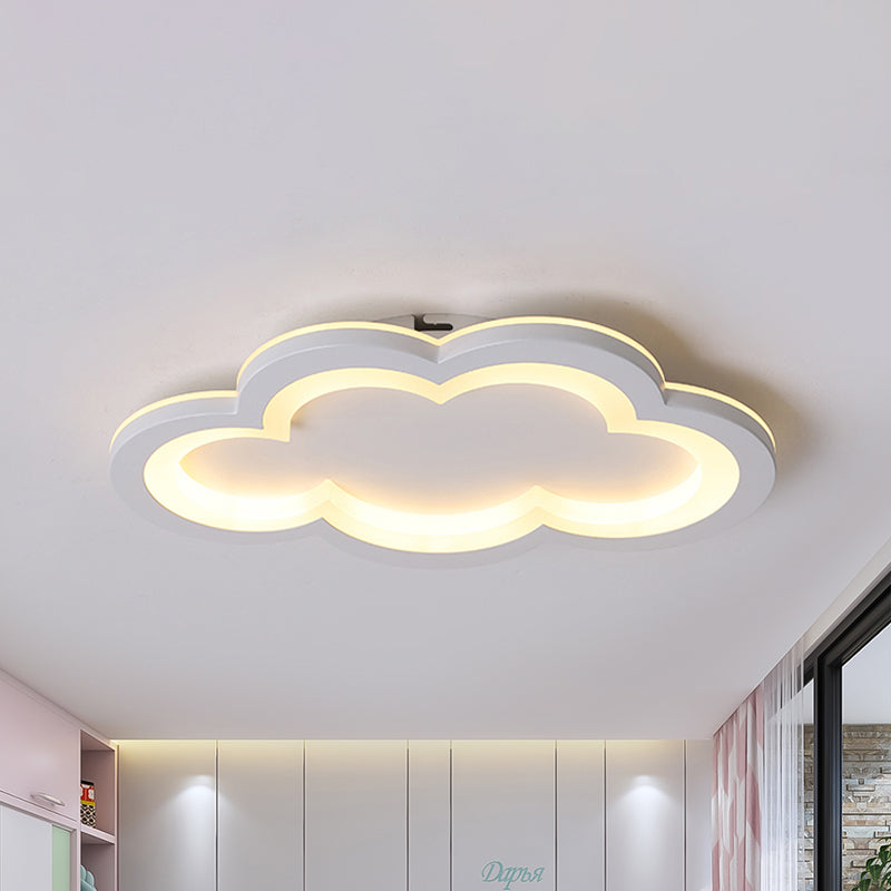 Lovely Cloud Ceiling Flush Light Modern Acrylic LED Flush Mount Light for Play Room Clearhalo 'Ceiling Lights' 'Close To Ceiling Lights' 'Close to ceiling' 'Semi-flushmount' Lighting' 238279