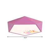 Geometry Shape Kindergarten Flush Mount Ceiling Fixture Acrylic Cartoon Ceiling Light in Pink Clearhalo 'Ceiling Lights' 'Close To Ceiling Lights' 'Close to ceiling' 'Flush mount' Lighting' 238305