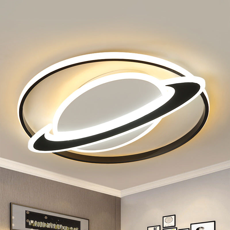 Modern Contemporary Planet Ceiling Light Fixture Acrylic Flush Mount Ceiling Fixture for Bedroom Black Clearhalo 'Ceiling Lights' 'Close To Ceiling Lights' 'Close to ceiling' 'Flush mount' Lighting' 238336