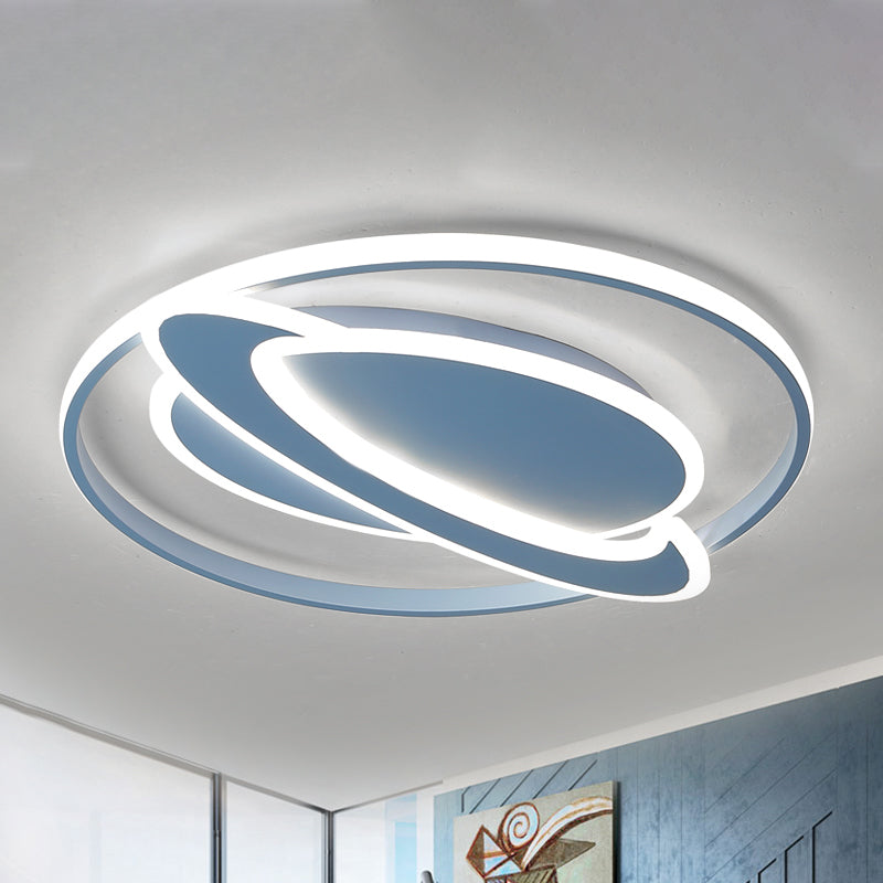 Modern Contemporary Planet Ceiling Light Fixture Acrylic Flush Mount Ceiling Fixture for Bedroom Blue Clearhalo 'Ceiling Lights' 'Close To Ceiling Lights' 'Close to ceiling' 'Flush mount' Lighting' 238342