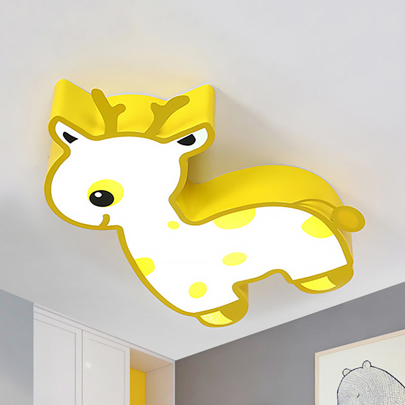 Cartoon Deer Flush Ceiling Light Fixture Acrylic Ceiling Light Fixture for Kindergarten Kid Bedroom Clearhalo 'Ceiling Lights' 'Close To Ceiling Lights' 'Close to ceiling' 'Flush mount' Lighting' 238359