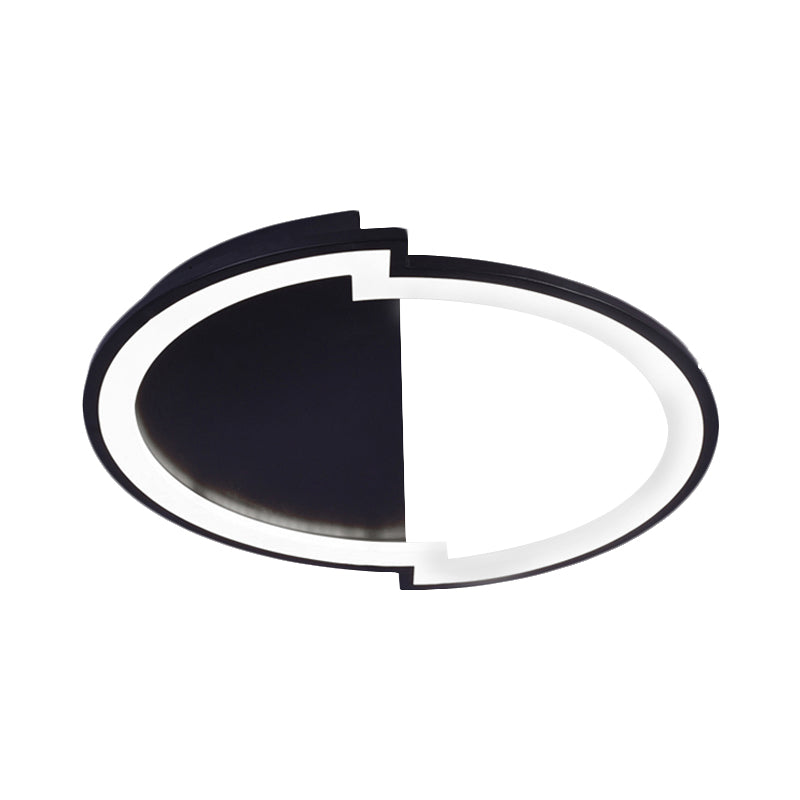 Round Acrylic Flush Light Fixture Simple 16"/19.5"/23.5" Wide LED White/Black/White and Black Ceiling Flushmount in Warm/White Light Clearhalo 'Ceiling Lights' 'Close To Ceiling Lights' 'Close to ceiling' 'Flush mount' Lighting' 238395