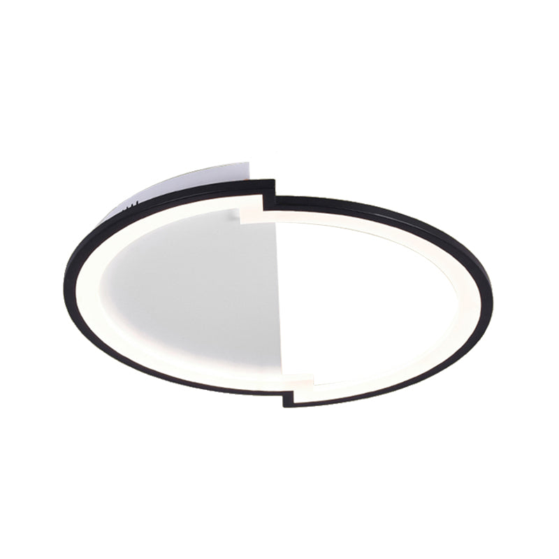 Round Acrylic Flush Light Fixture Simple 16"/19.5"/23.5" Wide LED White/Black/White and Black Ceiling Flushmount in Warm/White Light Clearhalo 'Ceiling Lights' 'Close To Ceiling Lights' 'Close to ceiling' 'Flush mount' Lighting' 238398