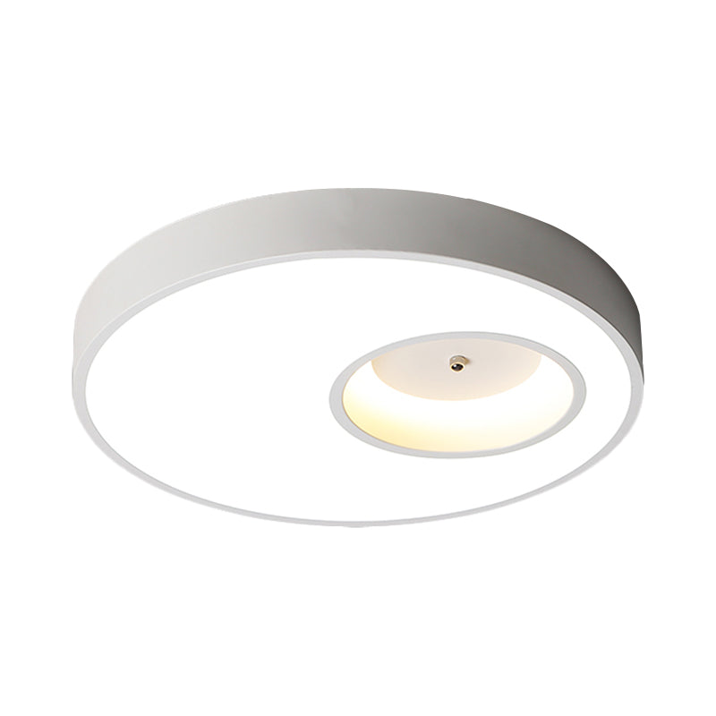 Black/White Round Shade Ceiling Flush Light Contemporary Acrylic Warm/White Lighting LED Bedroom Ceiling Light, 18"/23.5" Wide Clearhalo 'Ceiling Lights' 'Close To Ceiling Lights' 'Close to ceiling' 'Flush mount' Lighting' 238411