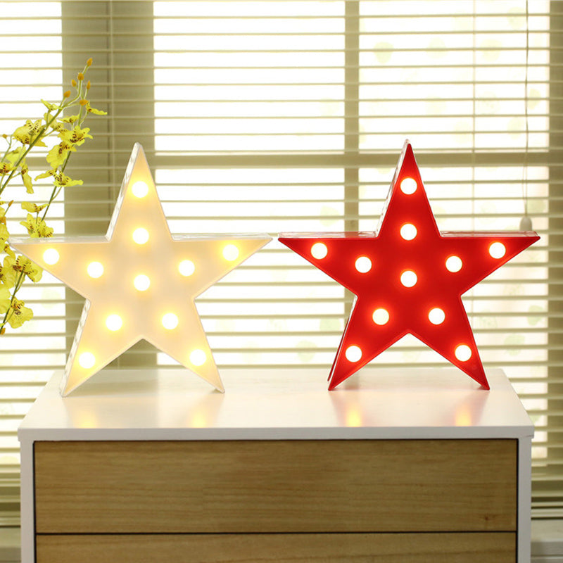 Novelty Decorative LED Modeling Night Light Plastic Girls Room Battery Table Lamp with Hook Battery Star Clearhalo 'Night Lights' 'Wall Lights' Lighting' 2384667