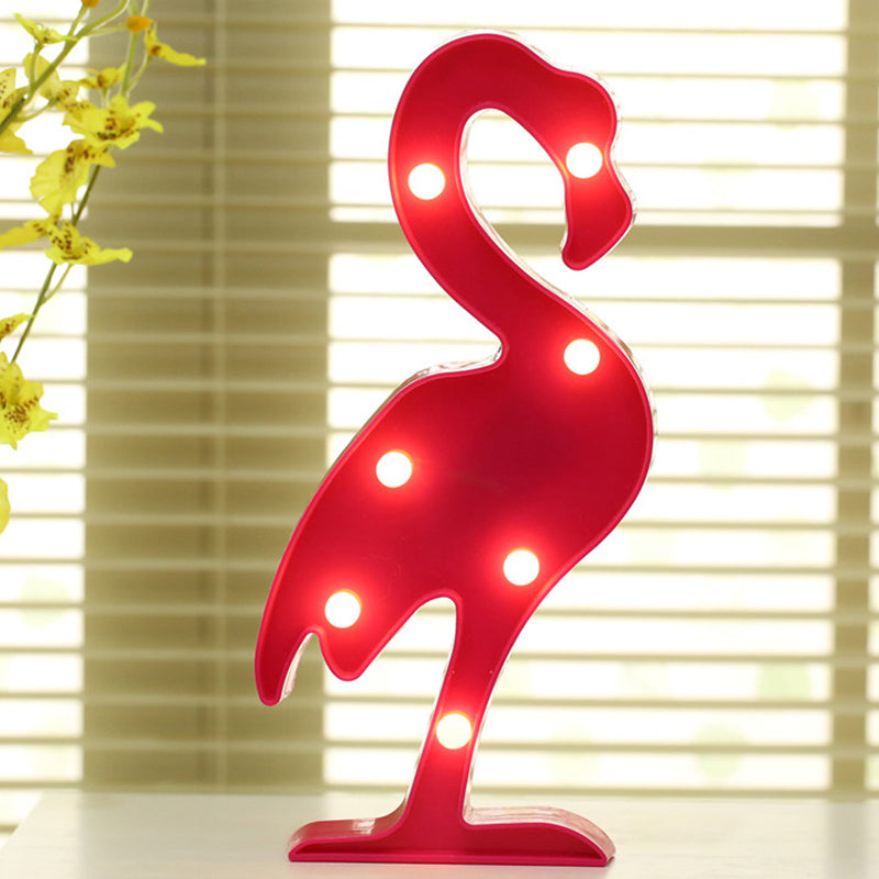 Novelty Decorative LED Modeling Night Light Plastic Girls Room Battery Table Lamp with Hook Red Battery Bird Clearhalo 'Night Lights' 'Wall Lights' Lighting' 2384669