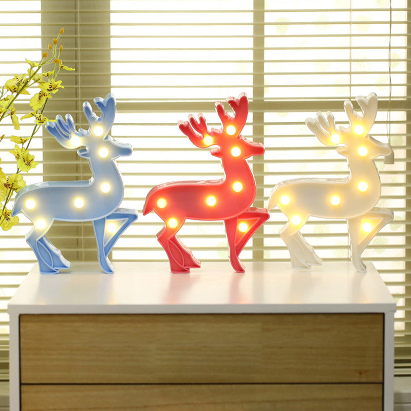 Novelty Decorative LED Modeling Night Light Plastic Girls Room Battery Table Lamp with Hook Battery Deer Clearhalo 'Night Lights' 'Wall Lights' Lighting' 2384670