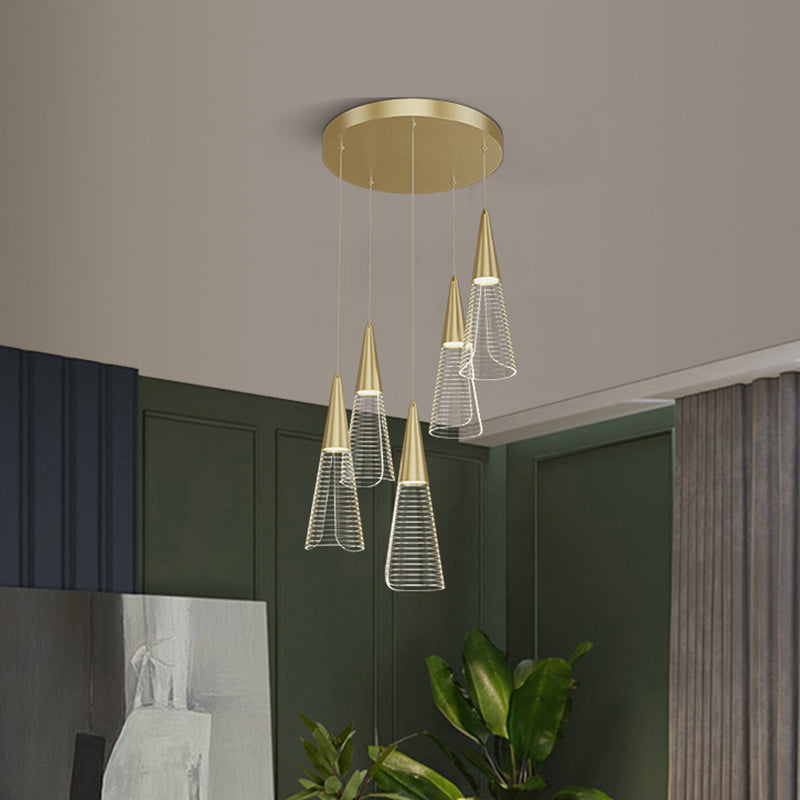 Cone LED Multi Pendant Ceiling Light Novelty Modern Dining Room Suspension Light Clearhalo 'Ceiling Lights' 'Modern Pendants' 'Modern' 'Pendant Lights' 'Pendants' Lighting' 2384759