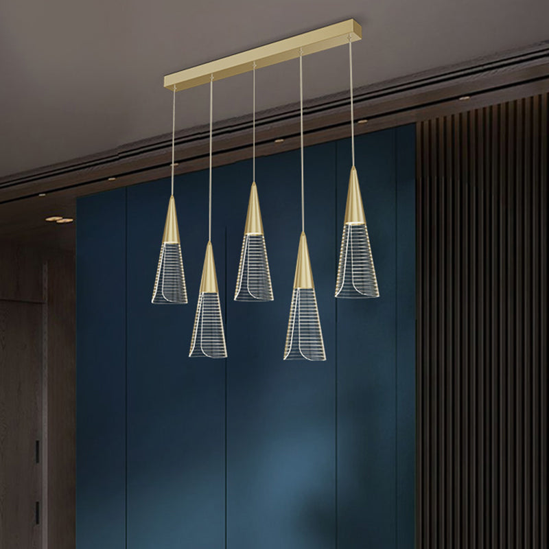 Cone LED Multi Pendant Ceiling Light Novelty Modern Dining Room Suspension Light Clearhalo 'Ceiling Lights' 'Modern Pendants' 'Modern' 'Pendant Lights' 'Pendants' Lighting' 2384762