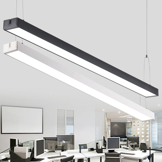 Linear LED Chandelier Light Fixture Simplicity Acrylic Conference Room Pendant Lamp White Clearhalo 'Ceiling Lights' 'Chandeliers' 'Modern Chandeliers' 'Modern' Lighting' 2385201