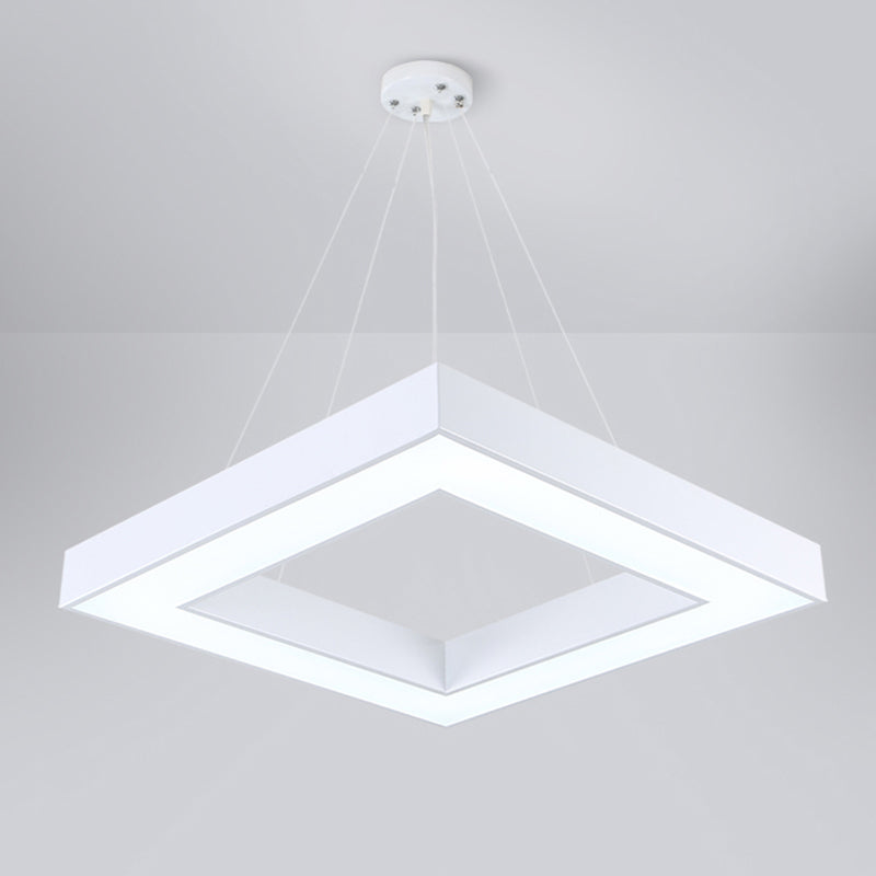 Simple LED Hanging Ceiling Light Square Chandelier Lighting with Acrylic Shade for Office Clearhalo 'Ceiling Lights' 'Chandeliers' 'Modern Chandeliers' 'Modern' Lighting' 2385206