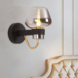 Urn Sconce Light Traditional 1 Head Clear/Amber/Smoke Gray Glass Wall Lighting Fixture for Living Room Clearhalo 'Wall Lamps & Sconces' 'Wall Lights' Lighting' 238529