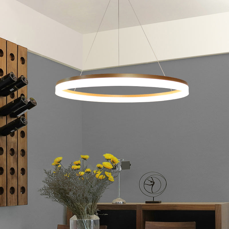 Acrylic Loop LED Ceiling Chandelier Simple Style Gold Finish Hanging Ceiling Light for Dining Room Clearhalo 'Ceiling Lights' 'Chandeliers' 'Modern Chandeliers' 'Modern' Lighting' 2385376