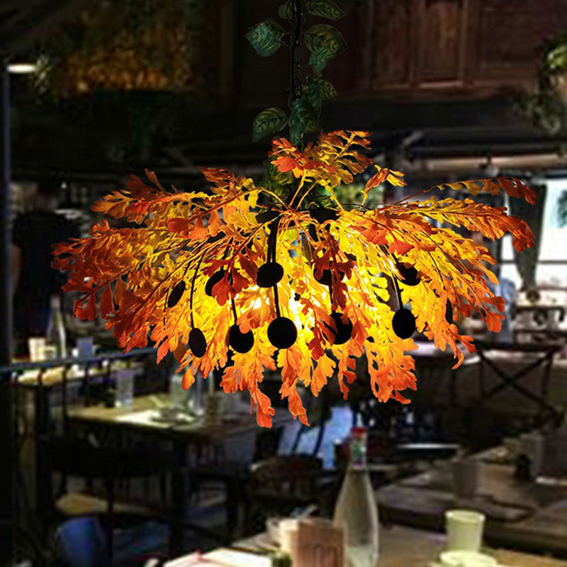 Hanging Chandelier Country Style Imitation Plant Metal Ceiling Suspension Lamp for Restaurant Yellow Clearhalo 'Ceiling Lights' 'Chandeliers' Lighting' options 2385513_32a1dbc8-be08-4e7d-85bb-b19991bcca0b