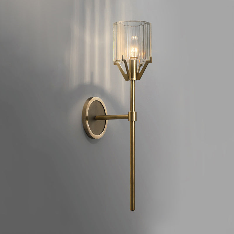 Gold Pencil Arm Sconce Light Traditional 1 Head Metal Wall Lighting Fixture for Hallway Gold Clearhalo 'Wall Lamps & Sconces' 'Wall Lights' Lighting' 238594