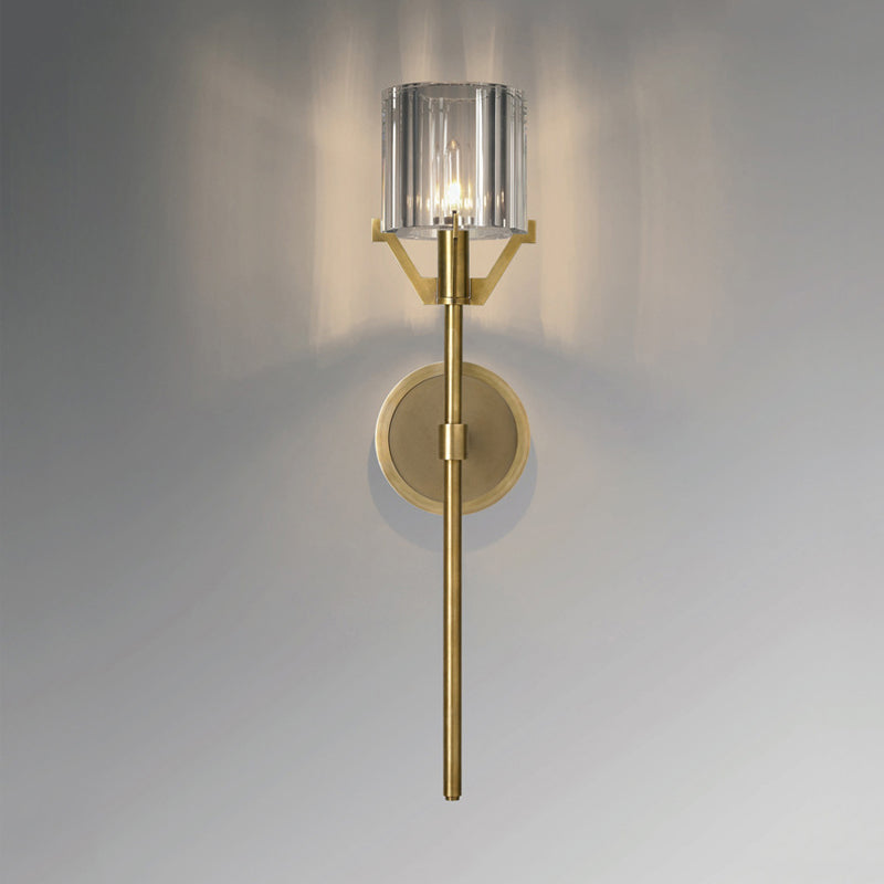 Gold Pencil Arm Sconce Light Traditional 1 Head Metal Wall Lighting Fixture for Hallway Clearhalo 'Wall Lamps & Sconces' 'Wall Lights' Lighting' 238595