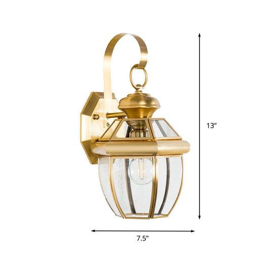 Metal Urn Sconce Light Traditionary 1 Head Brass Wall Lamp Fixture for Living Room Clearhalo 'Wall Lamps & Sconces' 'Wall Lights' Lighting' 238645