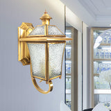 Curved Arm Sconce Light Traditionary Clear/Textured Glass 1 Bulb Wall Mounted Lamp for Balcony Clearhalo 'Wall Lamps & Sconces' 'Wall Lights' Lighting' 238675