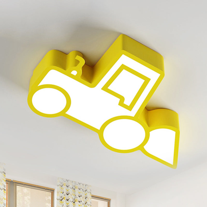 Cartoon Car Ceiling Light Acrylic Flush Mount Ceiling Light for Bedroom Yellow Clearhalo 'Ceiling Lights' 'Close To Ceiling Lights' 'Close to ceiling' 'Flush mount' Lighting' 238776