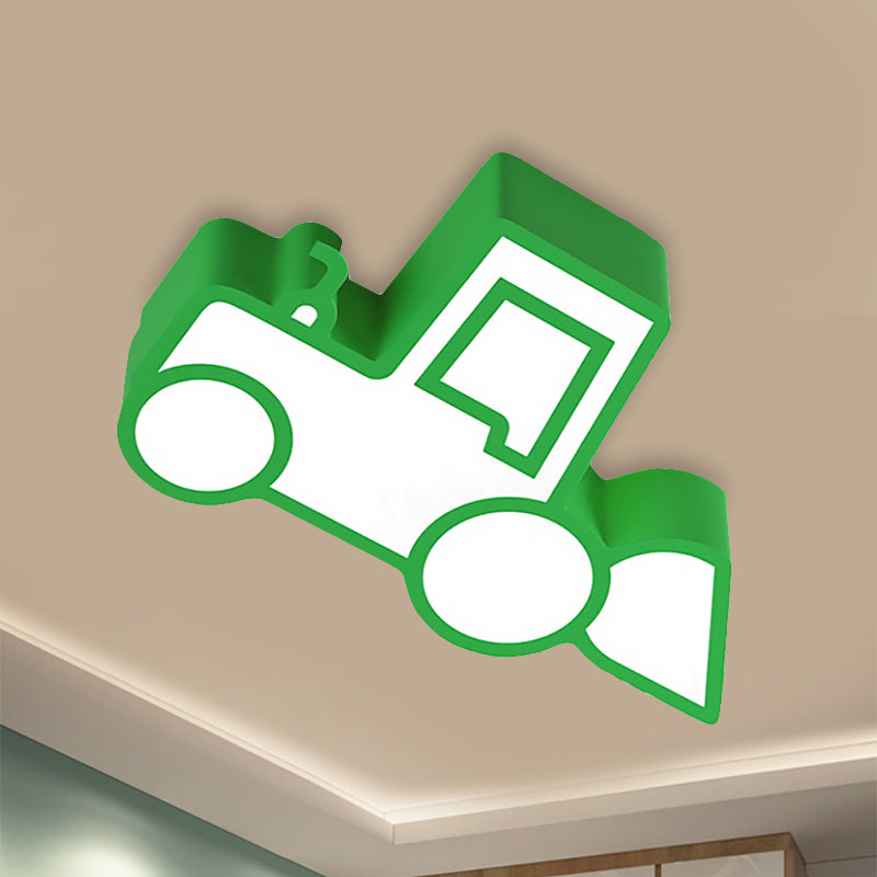 Cartoon Car Ceiling Light Acrylic Flush Mount Ceiling Light for Bedroom Green Clearhalo 'Ceiling Lights' 'Close To Ceiling Lights' 'Close to ceiling' 'Flush mount' Lighting' 238781