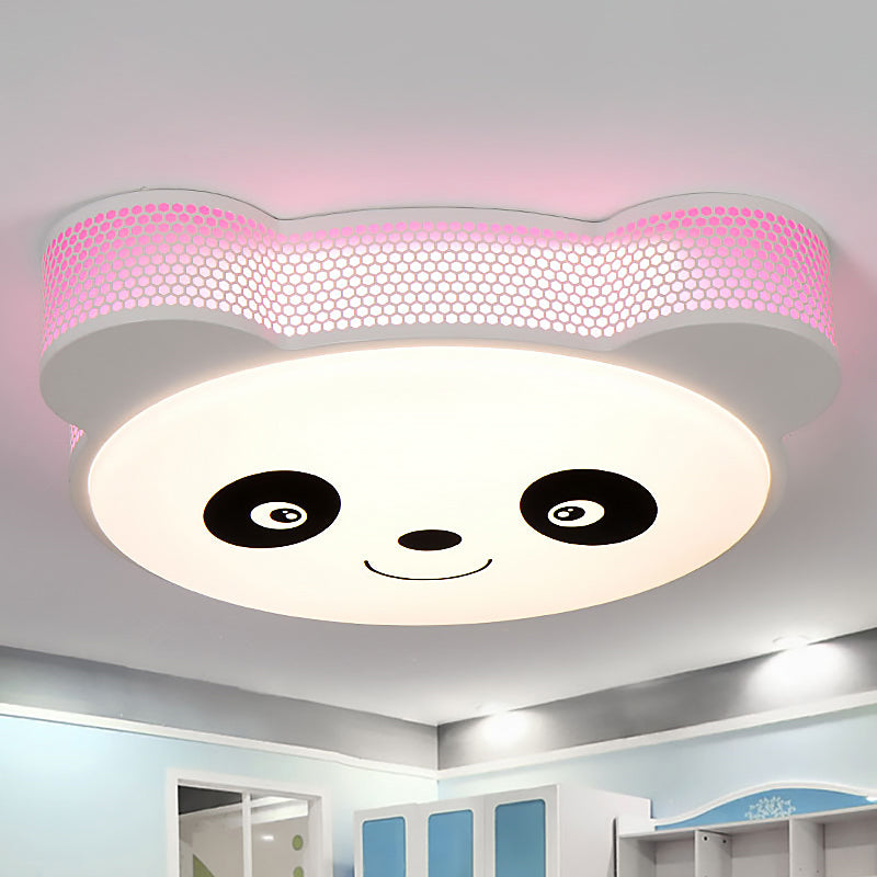 Cartoon Panda Flush Mount Ceiling Light Acrylic Ceiling Light Fixture for Kindergarten Pink Clearhalo 'Ceiling Lights' 'Close To Ceiling Lights' 'Close to ceiling' 'Flush mount' Lighting' 238787