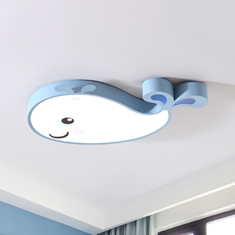 Dolphin Kindergarten Ceiling Light Fixture Acrylic Cartoon Ceiling Light Fixture Blue Clearhalo 'Ceiling Lights' 'Close To Ceiling Lights' 'Close to ceiling' 'Flush mount' Lighting' 238797