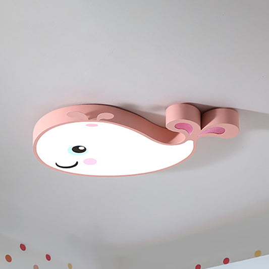 Dolphin Kindergarten Ceiling Light Fixture Acrylic Cartoon Ceiling Light Fixture Pink Clearhalo 'Ceiling Lights' 'Close To Ceiling Lights' 'Close to ceiling' 'Flush mount' Lighting' 238799