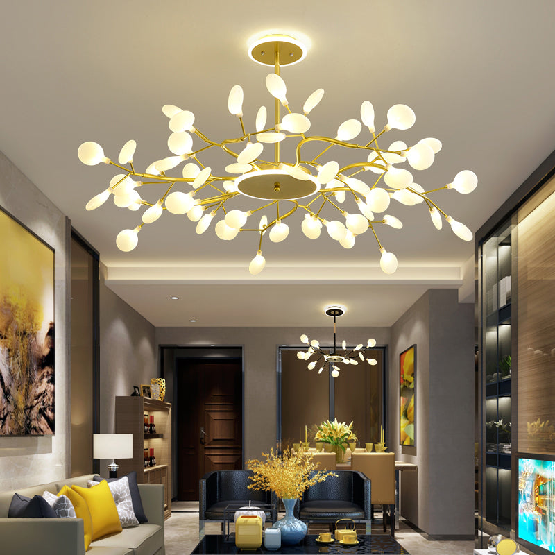Postmodern Firefly LED Chandelier Acrylic Living Room Suspended Lighting Fixture Clearhalo 'Ceiling Lights' 'Chandeliers' 'Modern Chandeliers' 'Modern' Lighting' 2389068
