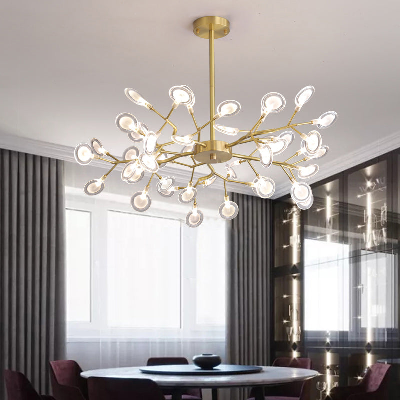 Glowworm Shaped Chandelier Lamp Postmodern Acrylic Hanging Light for Dining Room Clearhalo 'Ceiling Lights' 'Chandeliers' 'Modern Chandeliers' 'Modern' Lighting' 2389083