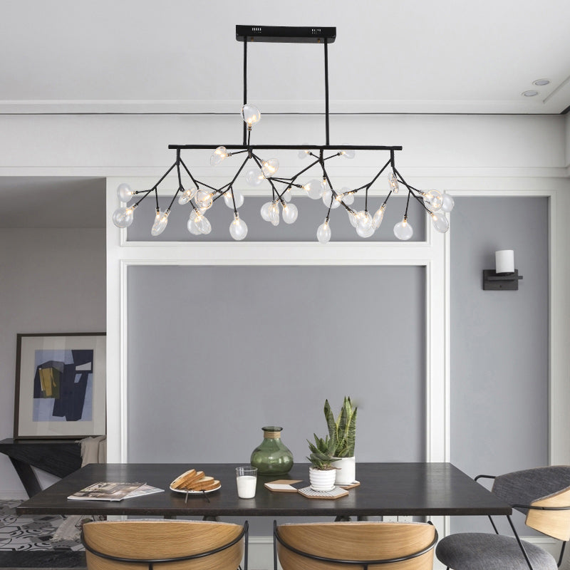 Firefly LED Island Light Postmodern Acrylic Dining Room Linear Pendant Ceiling Lamp Clearhalo 'Ceiling Lights' 'Island Lights' Lighting' 2389134