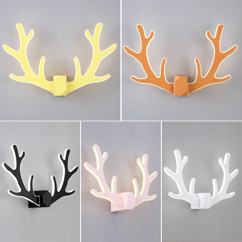 Deer Horn Shaped LED Wall Light Decorative Metal Corridor Sconce Lighting Fixture Clearhalo 'Wall Lamps & Sconces' 'Wall Lights' Lighting' 2389247