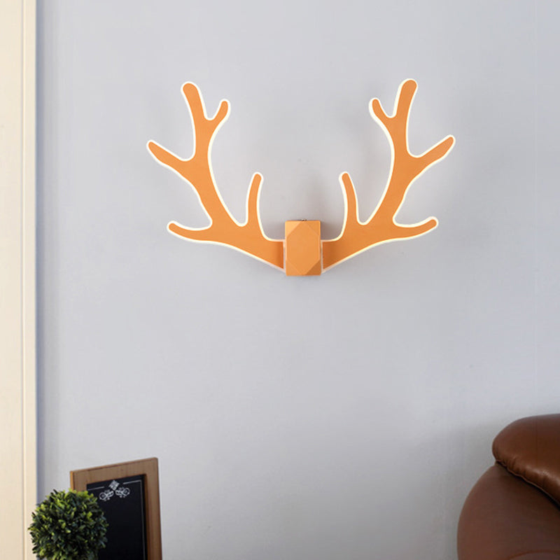 Deer Horn Shaped LED Wall Light Decorative Metal Corridor Sconce Lighting Fixture Orange Clearhalo 'Wall Lamps & Sconces' 'Wall Lights' Lighting' 2389253