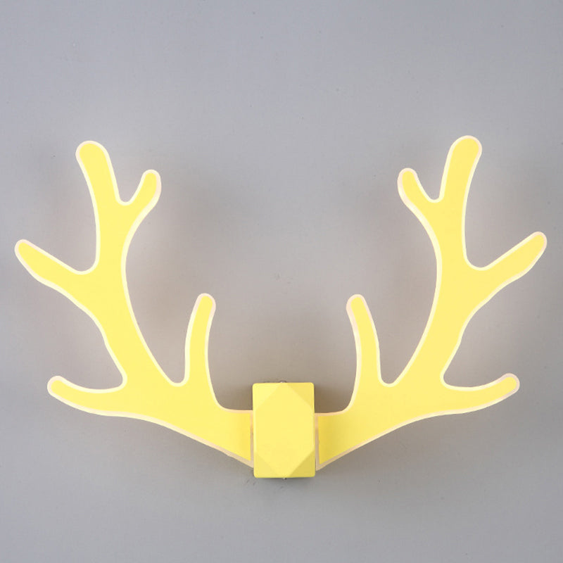 Deer Horn Shaped LED Wall Light Decorative Metal Corridor Sconce Lighting Fixture Yellow Clearhalo 'Wall Lamps & Sconces' 'Wall Lights' Lighting' 2389255