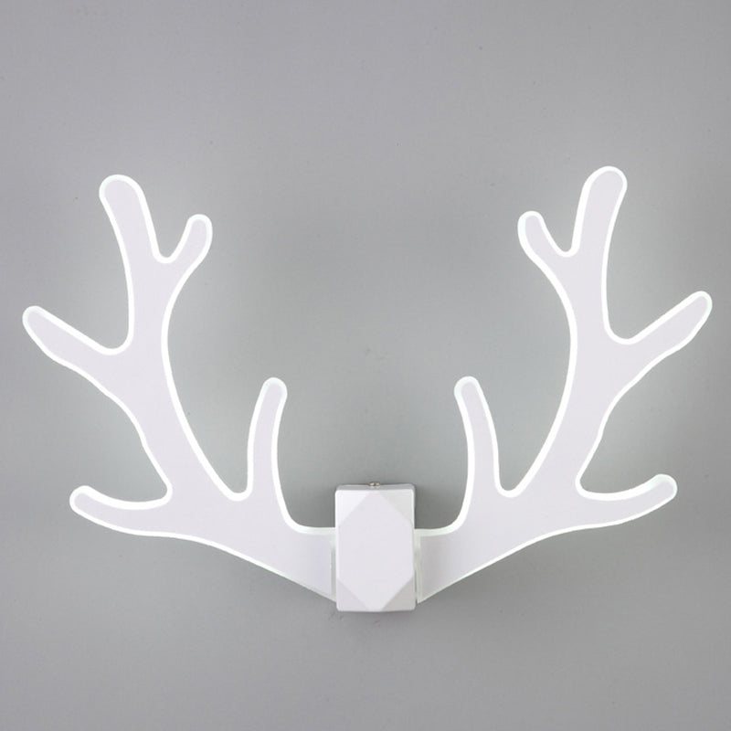 Deer Horn Shaped LED Wall Light Decorative Metal Corridor Sconce Lighting Fixture White Clearhalo 'Wall Lamps & Sconces' 'Wall Lights' Lighting' 2389256