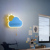 Childrens Sunrise Shaped Wall Lamp Acrylic Bedroom LED Sconce Light with Pull Chain Switch Clearhalo 'Wall Lamps & Sconces' 'Wall Lights' Lighting' 2389258