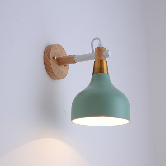 Pear-Like Rotatable Reading Wall Light Nordic Metal 1 Head Bedroom Wall Mounted Lamp Green Clearhalo 'Wall Lamps & Sconces' 'Wall Lights' Lighting' 2389272