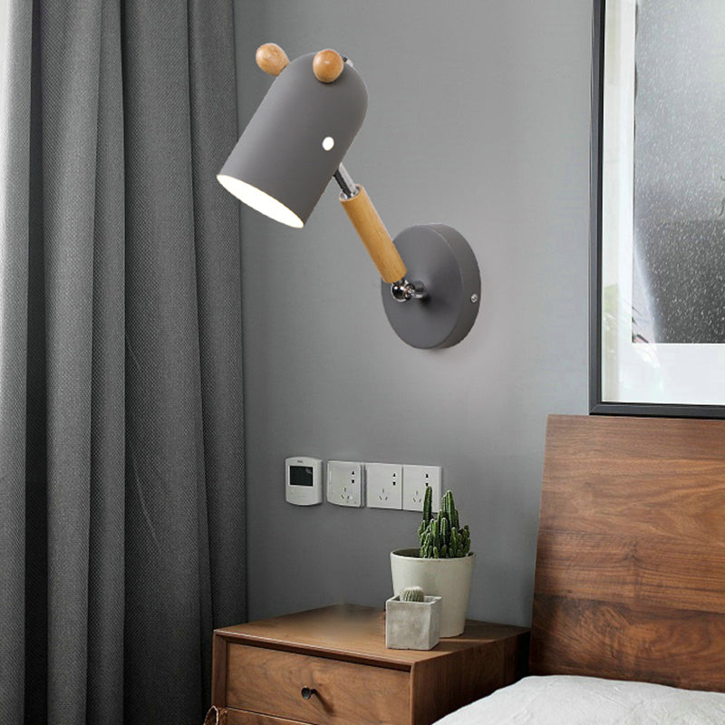 Nordic Deer Wall Lighting Fixture Metal 1 Bulb Bedroom Reading Lamp with Swing Arm Clearhalo 'Wall Lamps & Sconces' 'Wall Lights' Lighting' 2389286