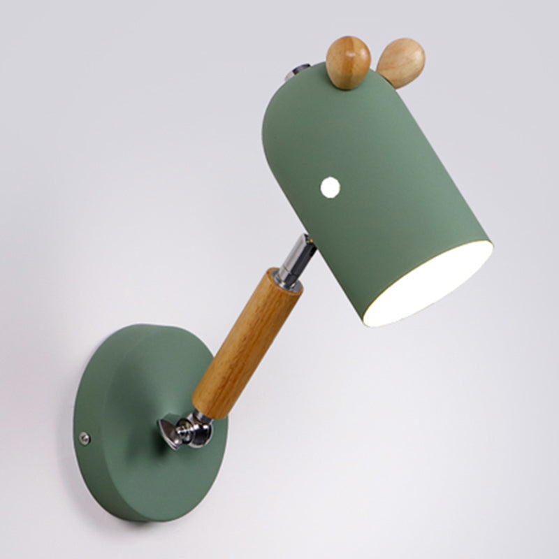 Nordic Deer Wall Lighting Fixture Metal 1 Bulb Bedroom Reading Lamp with Swing Arm Green Clearhalo 'Wall Lamps & Sconces' 'Wall Lights' Lighting' 2389287