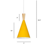 Macaron Cone Pendant Lamp Metallic 1-Light Restaurant Suspended Lighting Fixture Yellow Clearhalo 'Ceiling Lights' 'Pendant Lights' 'Pendants' Lighting' 2389342