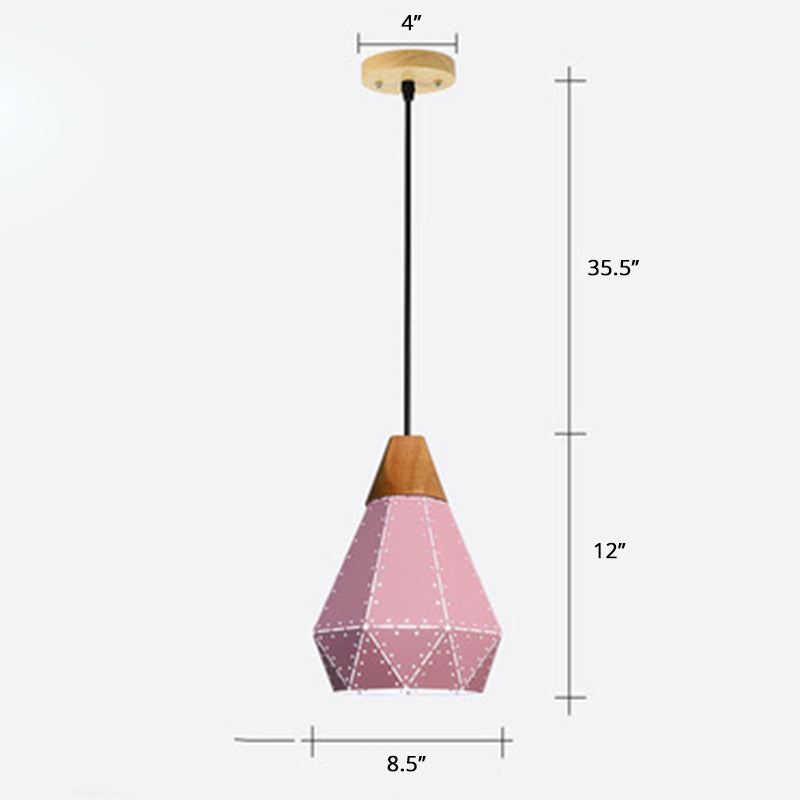 Laser-Cut Hanging Light Fixture Nordic Metal 1 Head Dining Room Ceiling Pendant Lamp Pink Clearhalo 'Ceiling Lights' 'Pendant Lights' 'Pendants' Lighting' 2389390