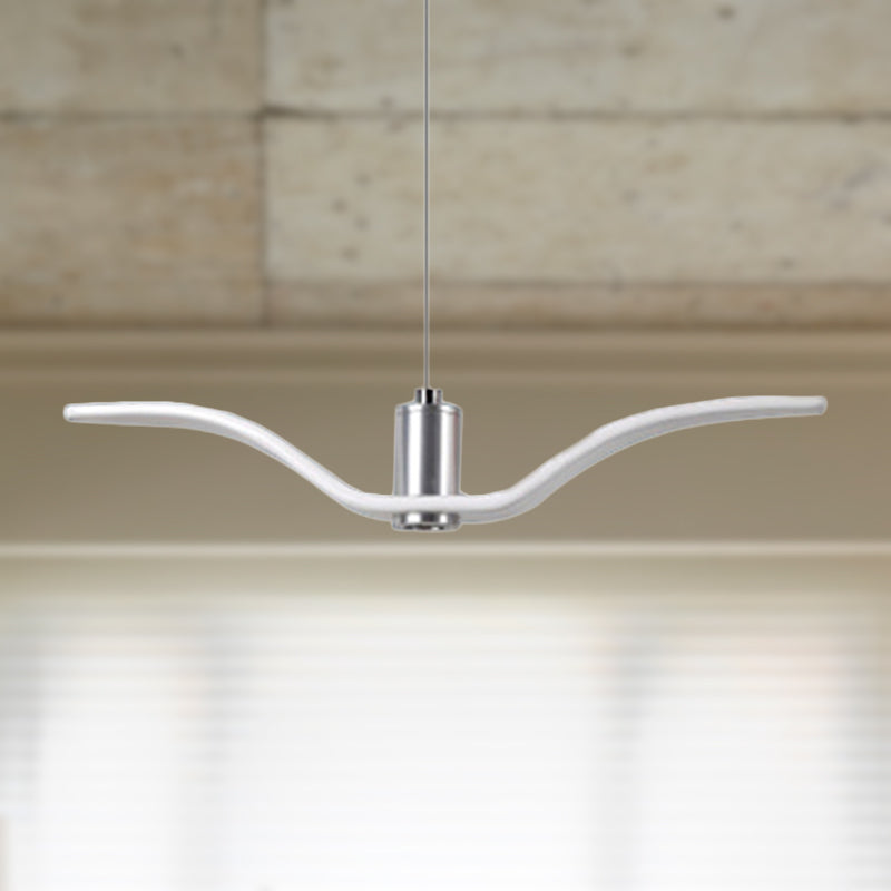 Nautical Style Seagull Shape Hanging Light Acrylic Shade LED Ceiling Pendant Lamp in White Clearhalo 'Ceiling Lights' 'Modern Pendants' 'Modern' 'Pendant Lights' 'Pendants' Lighting' 238943