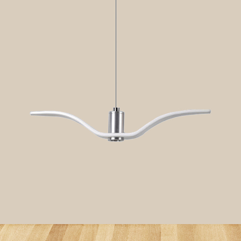 Nautical Style Seagull Shape Hanging Light Acrylic Shade LED Ceiling Pendant Lamp in White Clearhalo 'Ceiling Lights' 'Modern Pendants' 'Modern' 'Pendant Lights' 'Pendants' Lighting' 238945