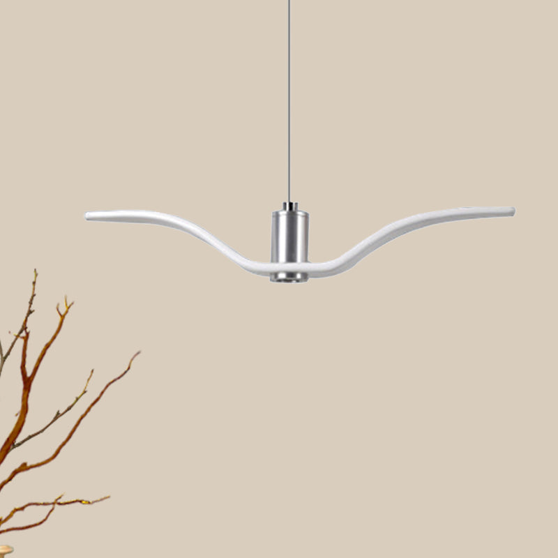 Nautical Style Seagull Shape Hanging Light Acrylic Shade LED Ceiling Pendant Lamp in White White A Clearhalo 'Ceiling Lights' 'Modern Pendants' 'Modern' 'Pendant Lights' 'Pendants' Lighting' 238946