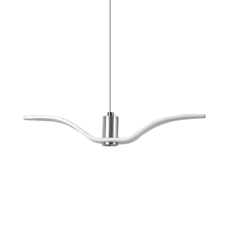 Nautical Style Seagull Shape Hanging Light Acrylic Shade LED Ceiling Pendant Lamp in White Clearhalo 'Ceiling Lights' 'Modern Pendants' 'Modern' 'Pendant Lights' 'Pendants' Lighting' 238948