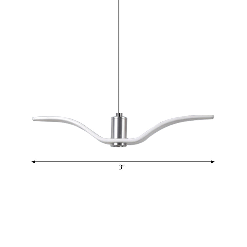 Nautical Style Seagull Shape Hanging Light Acrylic Shade LED Ceiling Pendant Lamp in White Clearhalo 'Ceiling Lights' 'Modern Pendants' 'Modern' 'Pendant Lights' 'Pendants' Lighting' 238949