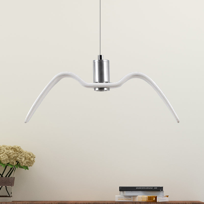 Nautical Style Seagull Shape Hanging Light Acrylic Shade LED Ceiling Pendant Lamp in White Clearhalo 'Ceiling Lights' 'Modern Pendants' 'Modern' 'Pendant Lights' 'Pendants' Lighting' 238952