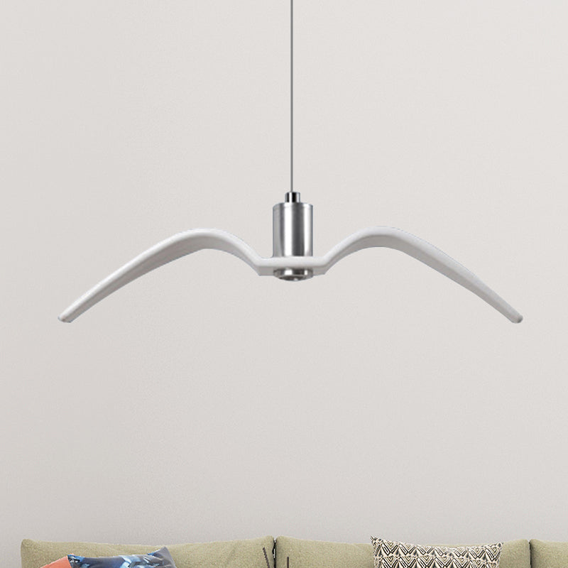 Nautical Style Seagull Shape Hanging Light Acrylic Shade LED Ceiling Pendant Lamp in White Clearhalo 'Ceiling Lights' 'Modern Pendants' 'Modern' 'Pendant Lights' 'Pendants' Lighting' 238959