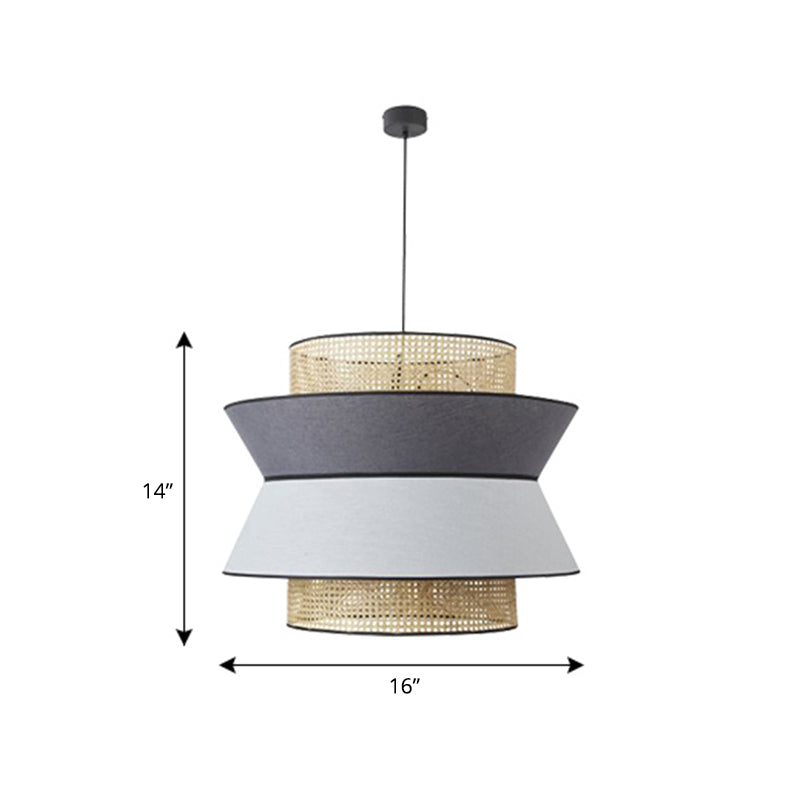 Nordic Hollowed-out Suspension Lamp Bamboo 1-Light Dining Room Hanging Light Fixture Clearhalo 'Ceiling Lights' 'Pendant Lights' 'Pendants' Lighting' options 2389601