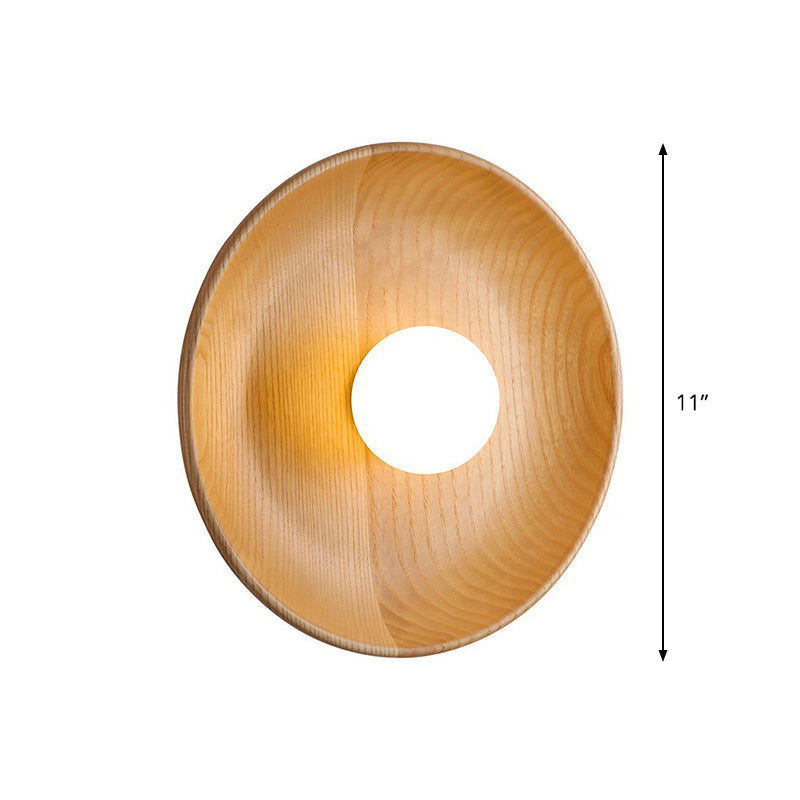 Minimalist Tray Shaped Wall Light Wooden 1 Head Living Room Sconce Light Fixture Clearhalo 'Modern wall lights' 'Modern' 'Wall Lamps & Sconces' 'Wall Lights' Lighting' 2389778